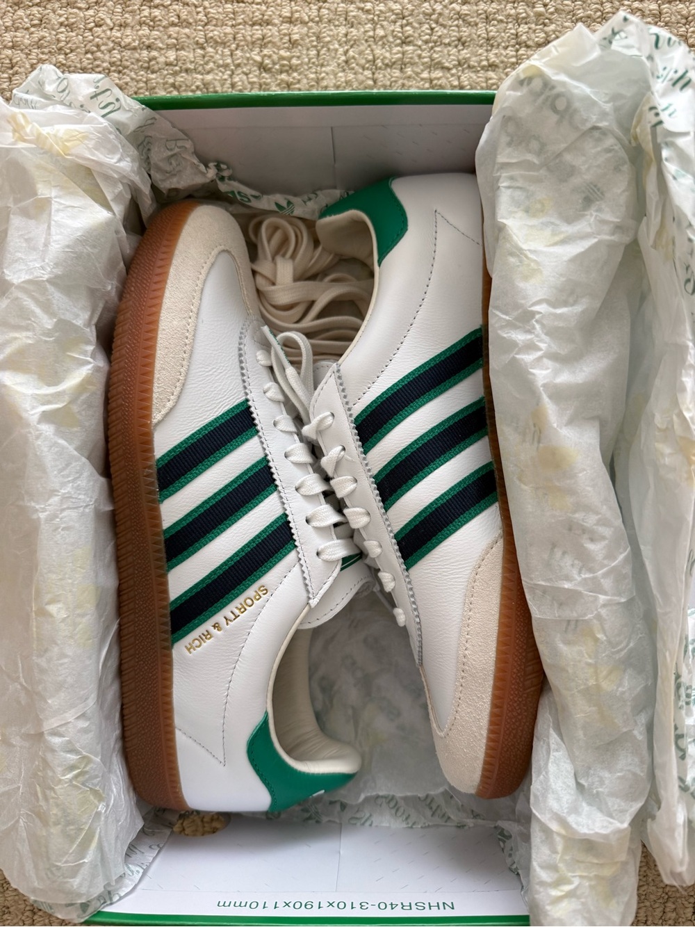 Adidas x Sporty & Rich White & Green AS250 sneakers